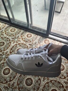 Adidas NY 90s White and Black Low-Top Leather Sneakers